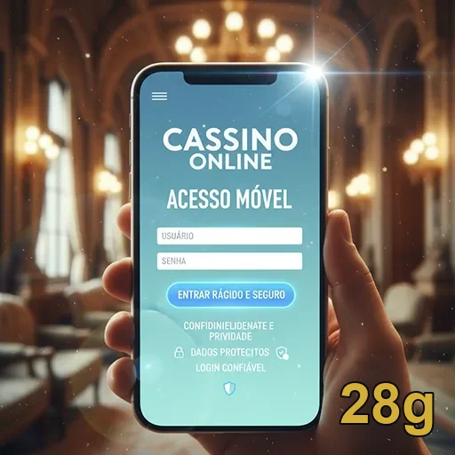 Ilustração de Explore o app móvel da 28g para cassino ao vivo