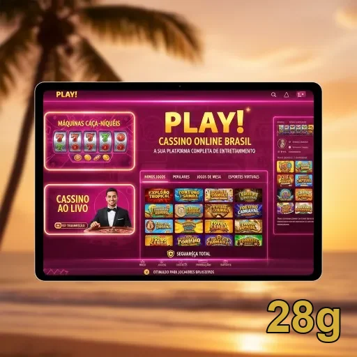 Ilustração de Explore o app móvel da 28g para cassino ao vivo
